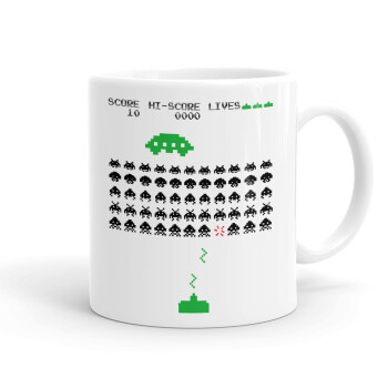 Space invaders, Ceramic coffee mug, 330ml