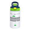 Children's hot water bottle, stainless steel, with safety straw, green, blue (350ml)