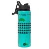 Metallic water bottle with safety lid, 850ml aluminum