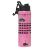 Metallic water bottle with safety lid, 850ml aluminum
