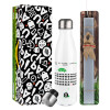 Easter candle, metallic white thermos bottle (500ml) & aromatic flat candle (30cm) (GRAY)