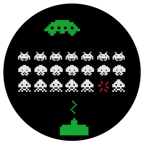 Space invaders — Mousepad Round 20cm
