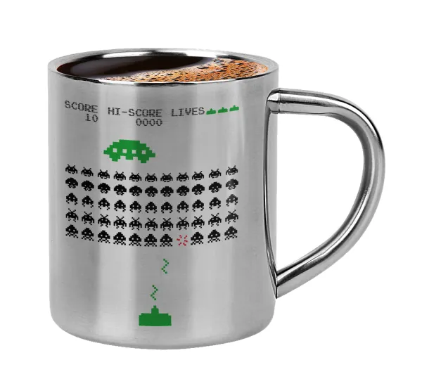 Space invaders — Κουπάκι μεταλλικό διπλού τοιχώματος για espresso (220ml)
