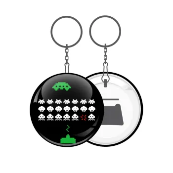 Space invaders, Μπρελόκ μεταλλικό 5cm με ανοιχτήρι