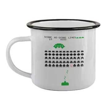 Space invaders, Κούπα εμαγιέ με μαύρο χείλος 360ml