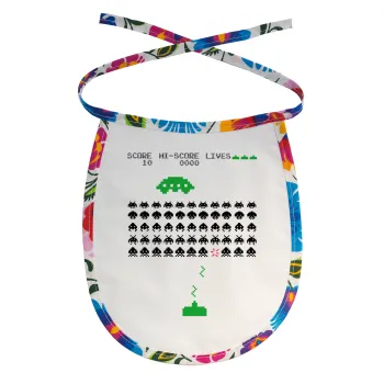 Space invaders, Σαλιάρα μωρού αλέκιαστη με κορδόνι Χρωματιστή