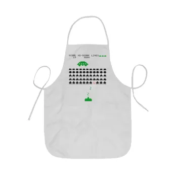 Space invaders, Ποδιά Σεφ ολόσωμη κοντή  Παιδική (44x62cm)