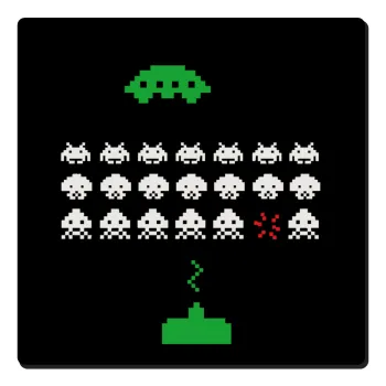 Space invaders, Τετράγωνο μαγνητάκι ξύλινο 6x6cm