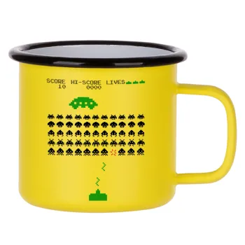 Space invaders, Κούπα Μεταλλική εμαγιέ ΜΑΤ Κίτρινη 360ml