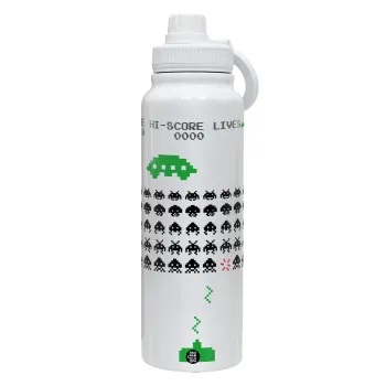 Space invaders, Θερμός 1L Ανοξείδωτο με Βάση Κινητού & Διπλά Τοιχώματα