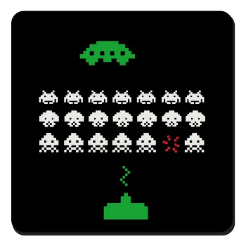 Space invaders, Τετράγωνο μαγνητάκι ξύλινο 9x9cm