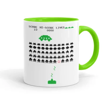 Space invaders, Κούπα χρωματιστή βεραμάν, κεραμική, 330ml
