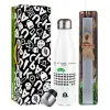 Easter candle, metallic white thermos bottle (500ml) & aromatic flat candle (30cm) (GRAY)
