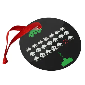 Space invaders, Christmas ornament glass 9cm