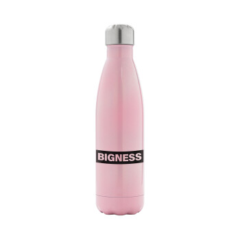 BIGNESS, Μεταλλικό παγούρι θερμός Ροζ Ιριδίζον (Stainless steel), διπλού τοιχώματος, 500ml