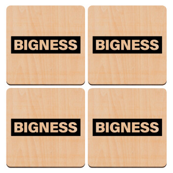 BIGNESS, ΣΕΤ x4 Σουβέρ ξύλινα τετράγωνα plywood (9cm)
