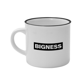 BIGNESS, Κούπα κεραμική vintage Λευκή/Μαύρη 230ml