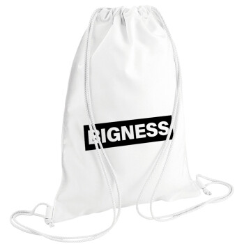 BIGNESS, Τσάντα πλάτης πουγκί GYMBAG λευκή (28x40cm)