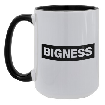 BIGNESS, Κούπα Mega 15oz, κεραμική Μαύρη, 450ml
