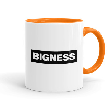 BIGNESS, Κούπα χρωματιστή πορτοκαλί, κεραμική, 330ml