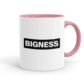 BIGNESS, Κούπα χρωματιστή ροζ, κεραμική, 330ml