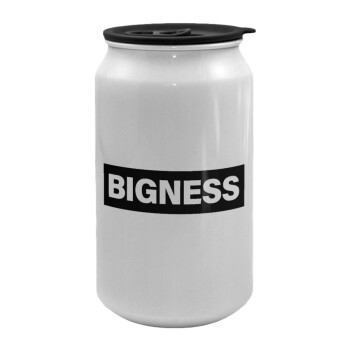 BIGNESS, Κούπα ταξιδιού μεταλλική με καπάκι (tin-can) 500ml