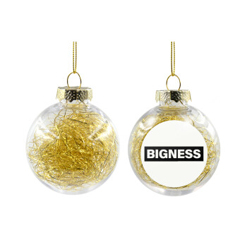 BIGNESS, Χριστουγεννιάτικη μπάλα δένδρου διάφανη με χρυσό γέμισμα 8cm