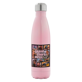 GTA V, Metal mug thermos Pink Iridiscent (Stainless steel), double wall, 500ml