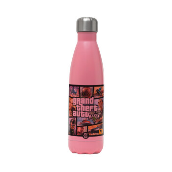 GTA V, Metal mug thermos Pink Mat (Stainless steel), double wall, 500ml