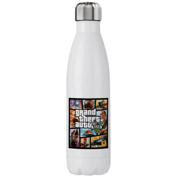 GTA V, Μεταλλικό παγούρι θερμός (Stainless steel), διπλού τοιχώματος, 750ml