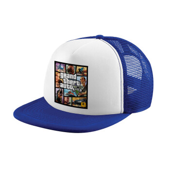 GTA V, Καπέλο Ενηλίκων Soft Trucker με Δίχτυ Blue/White (POLYESTER, ΕΝΗΛΙΚΩΝ, UNISEX, ONE SIZE)