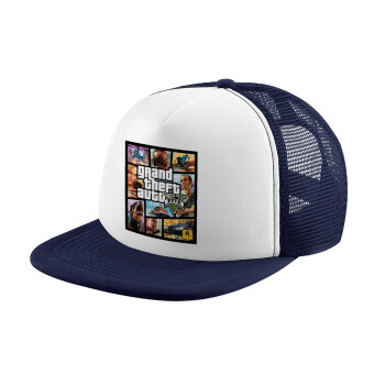 GTA V, Καπέλο Soft Trucker με Δίχτυ Dark Blue/White 