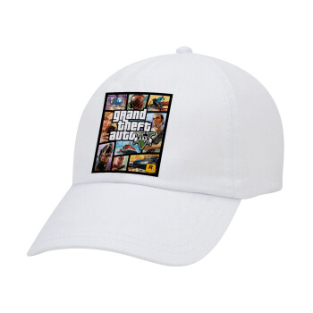 GTA V, Καπέλο Ενηλίκων Baseball Λευκό 5-φύλλο (POLYESTER, ΕΝΗΛΙΚΩΝ, UNISEX, ONE SIZE)
