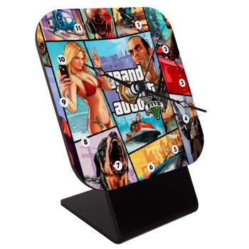 GTA V, Quartz Wooden table clock with hands (10cm)