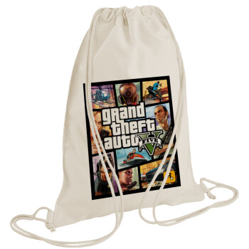 GTA V, Backpack bag GYMBAG natural (28x40cm)
