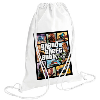 GTA V, Backpack pouch GYMBAG white (28x40cm)