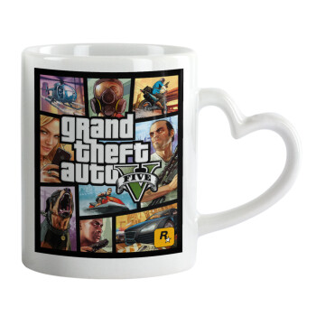 GTA V, Mug heart handle, ceramic, 330ml