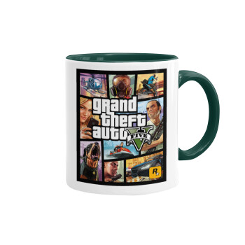 GTA V, Κούπα χρωματιστή πράσινη, κεραμική, 330ml
