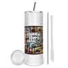 Tumbler stainless steel 600ml, with metal straw & cleaning brush