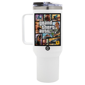 GTA V, Mega Stainless steel Tumbler with lid, double wall 1,2L