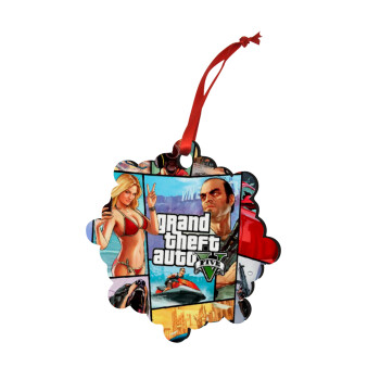 GTA V, Christmas ornament snowflake wooden 7.5cm