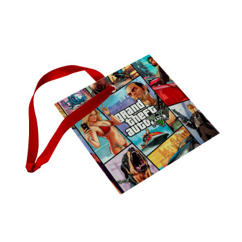 GTA V, Christmas ornament, glass square ornament 9x9cm
