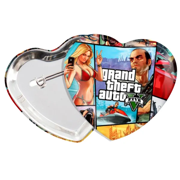 GTA V — Heart pin badge (57x52mm)
