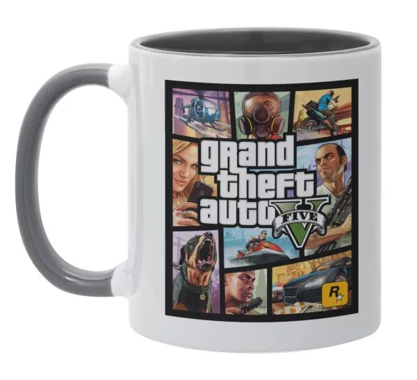 GTA V — Κούπα χρωματιστή γκρι, κεραμική, 330ml
