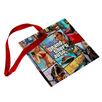 GTA V, Christmas ornament, glass square ornament 9x9cm