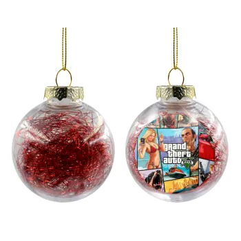 GTA V, Transparent Christmas tree ball ornament with red filling 8cm
