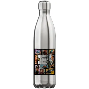 GTA V, Inox (Stainless steel) hot metal mug, double wall, 750ml