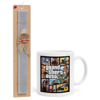 GTA V, Easter Set, Ceramic Cup (330ml) & Easter aromatic flat candle (30cm) (GRAY)