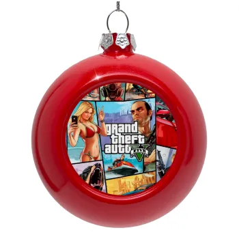 GTA V, Red Christmas tree ornament bauble 8cm