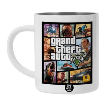 GTA V, BIG Mug Stainless steel double wall (450ml, White)